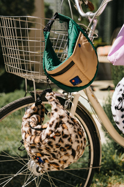 Half Moon Bag - Green/Beige