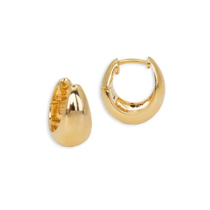 Dome Hoop Earrings - Gold Plated Recycled Sterling Silver