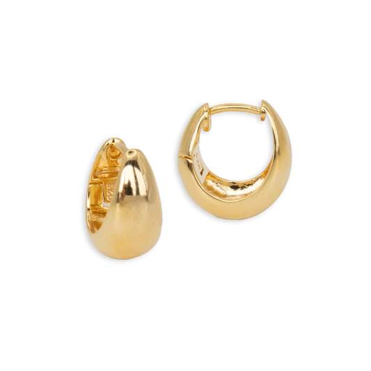 Dome Hoop Earrings - Gold Plated Recycled Sterling Silver
