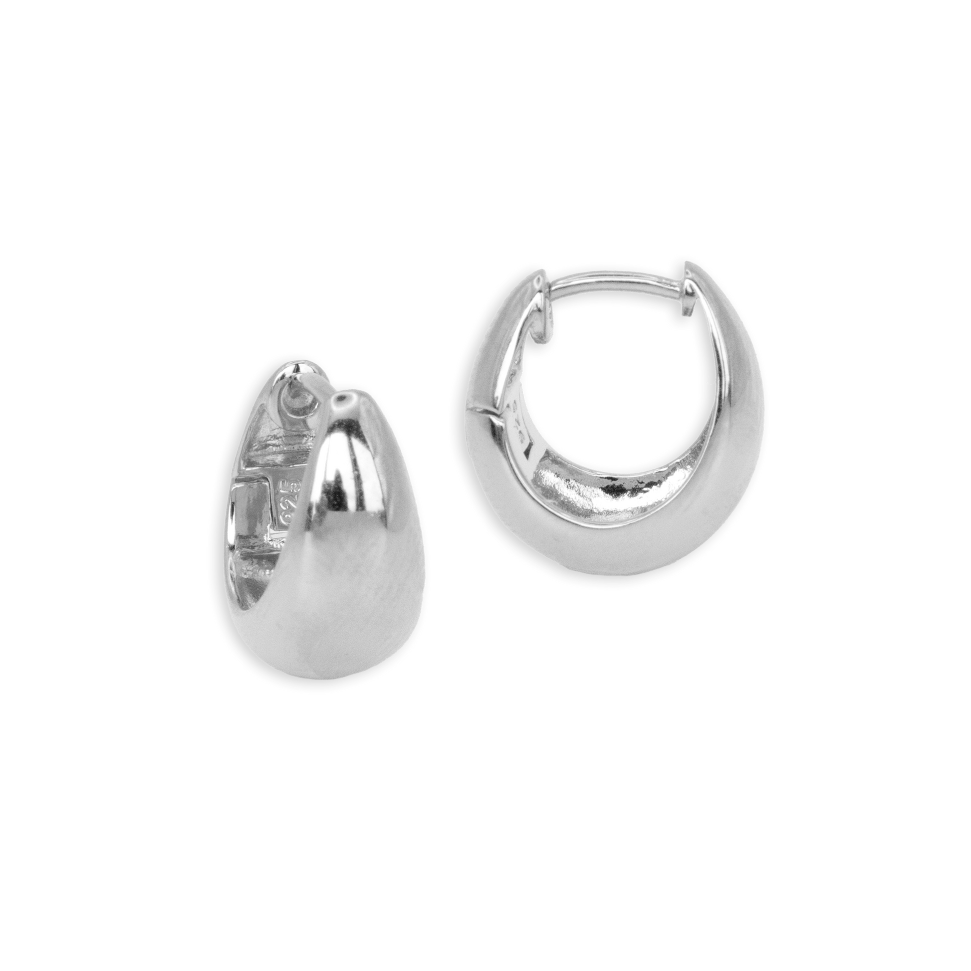 Dome Hoop Earrings - Recycled Sterling Silver
