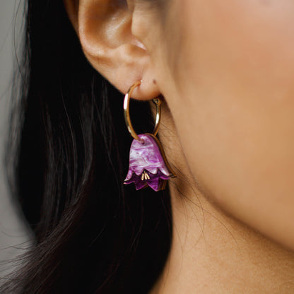 Wildflower Garden Hoops in Purple Marble