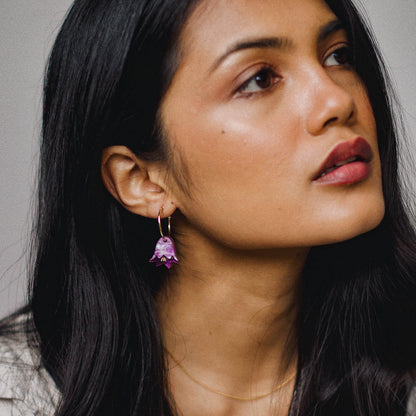 Wildflower Garden Hoops in Purple Marble