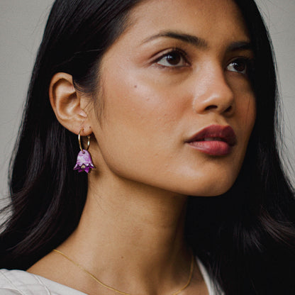 Wildflower Garden Hoops in Purple Marble