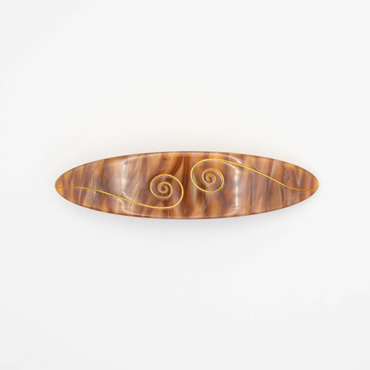Spiral French Barrette Hair Clip in Caramel