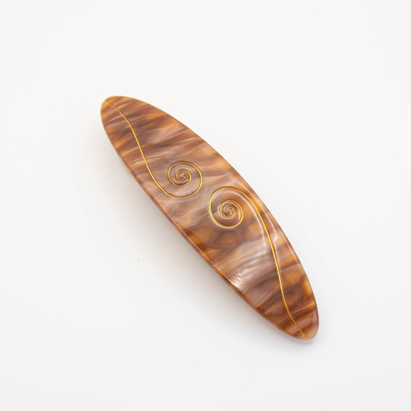 Spiral French Barrette Hair Clip in Caramel