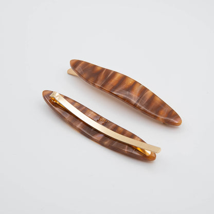 Brown Caramel Hair Slides - Set of 2