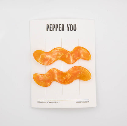 Tangerine Hair Slides - Set of 2