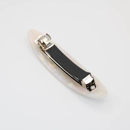 Spiral French Barrette Hair Clip in Iridescent White