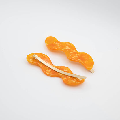 Tangerine Hair Slides - Set of 2