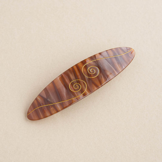 Spiral French Barrette Hair Clip in Caramel