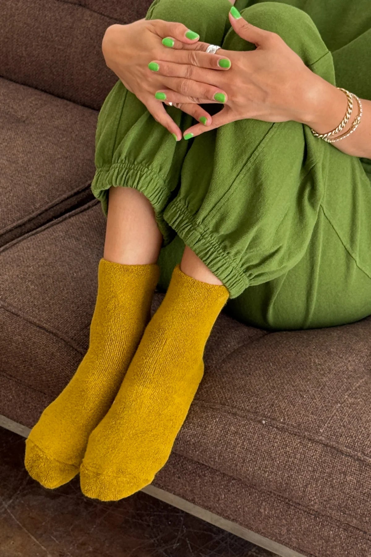 Cloud Socks - Green Olive
