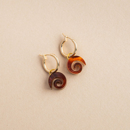 Swirl Gold Hoop Earrings