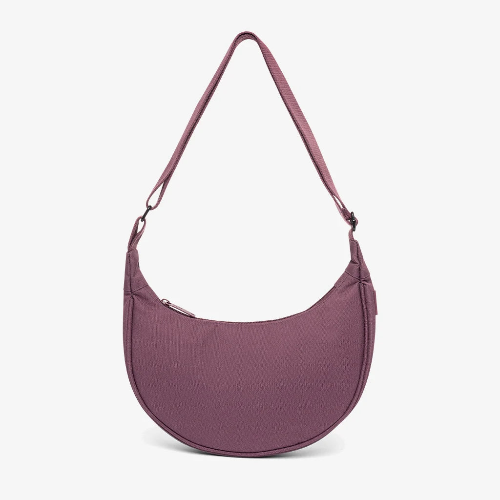Lua Half Moon Bag Recycled Fabric - Maroon