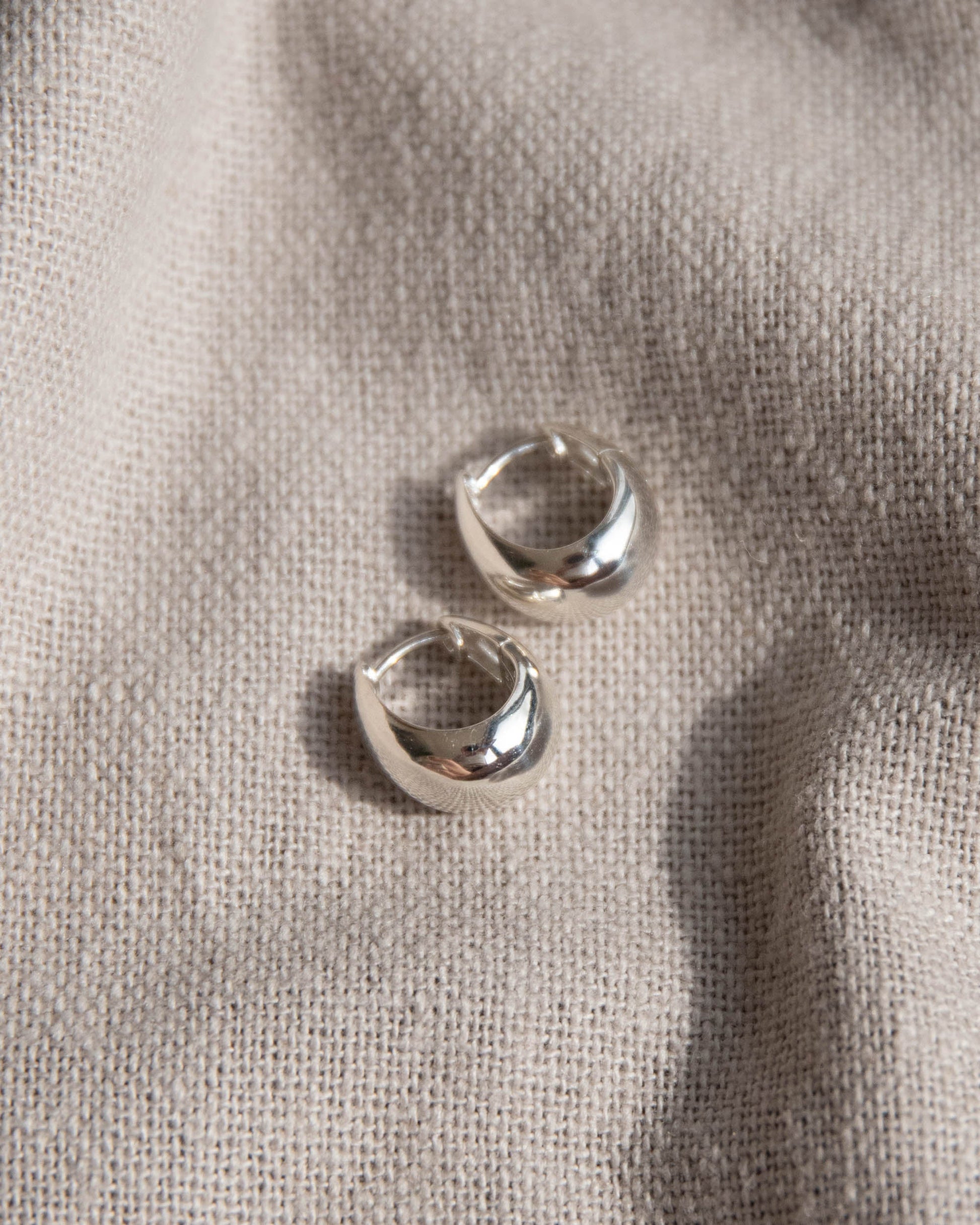 Dome Hoop Earrings - Recycled Sterling Silver