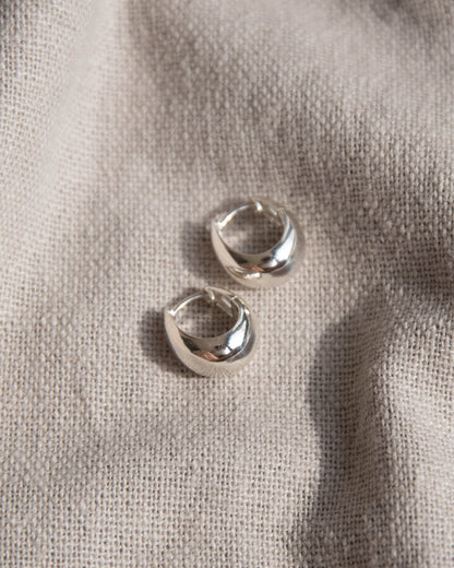 Dome Hoop Earrings - Recycled Sterling Silver