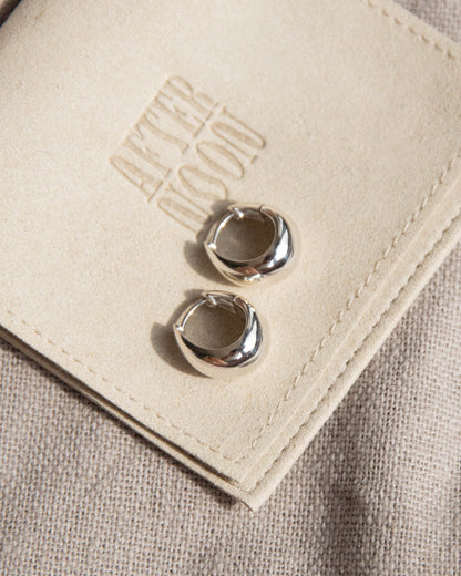 Dome Hoop Earrings - Recycled Sterling Silver