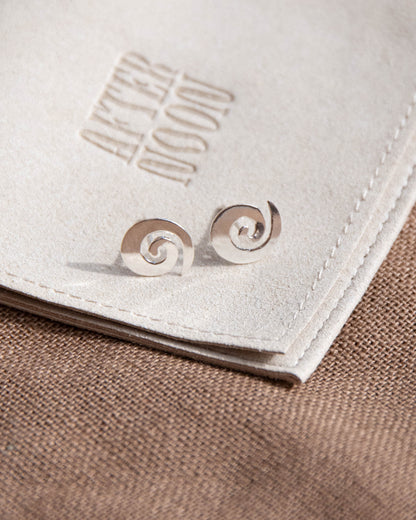 Spiral Stud Earrings - Recycled Sterling Silver