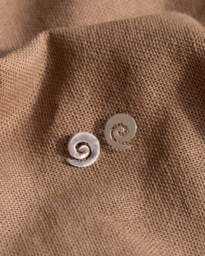 Spiral Stud Earrings - Recycled Sterling Silver