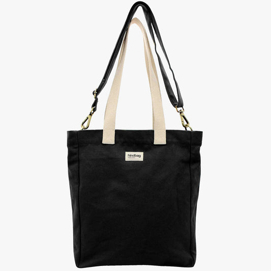 Paul Vertical Tote Bag in Black - Ethically Manufactured Bag