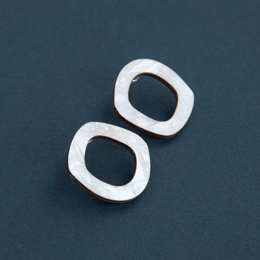Rounded Form Stud Earrings - Large