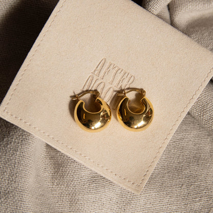 Chunky Dome Hoop Earrings - Gold Plated Sterling Silver
