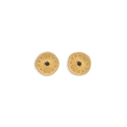 Solar Stud Earrings - Gold Plated Recycled Sterling Silver