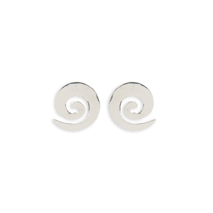 Spiral Stud Earrings - Recycled Sterling Silver