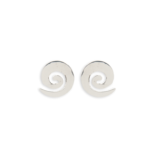 Spiral Stud Earrings - Recycled Sterling Silver