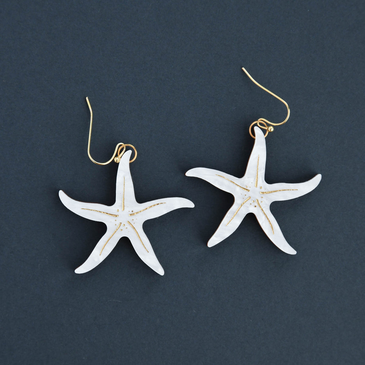 Pearly Statement Starfish Earrings - Hook or Hoop