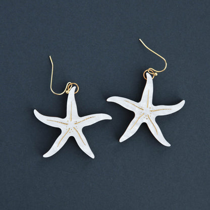 Pearly Statement Starfish Earrings - Hook or Hoop