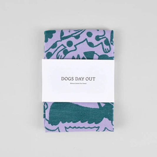 Dogs Day Out Tea Towel