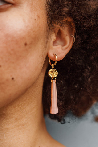 Power Drop Hoop Earrings