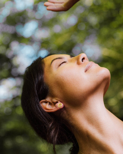 Spiral Stud Earrings - Gold Plated Recycled Sterling Silver