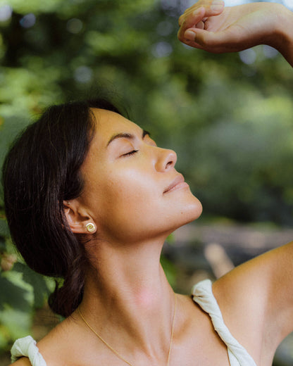 Spiral Stud Earrings - Gold Plated Recycled Sterling Silver