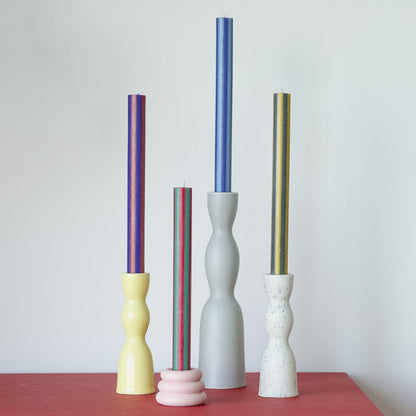 Stripe Dinner Candle Mixed Set - Colours Strong 1