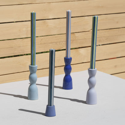 Stripe Dinner Candle Mixed Set - Colours Contrast 3