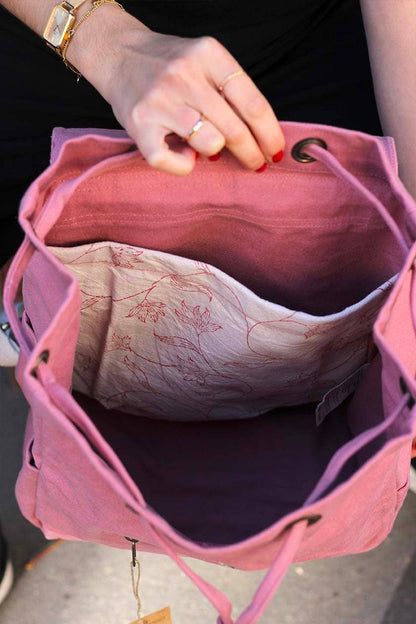 Eliot Backpack in Blush Pink - Ethically Manufactured Bag