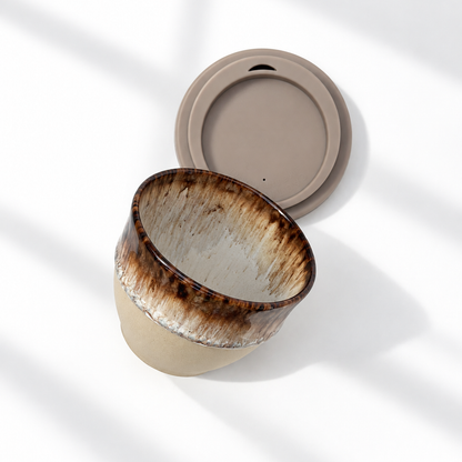 Rome Ceramic Travel Coffee Cup with Lid -  Primo