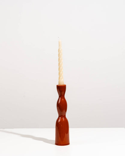 Wave Candleholder Tall - Terracotta
