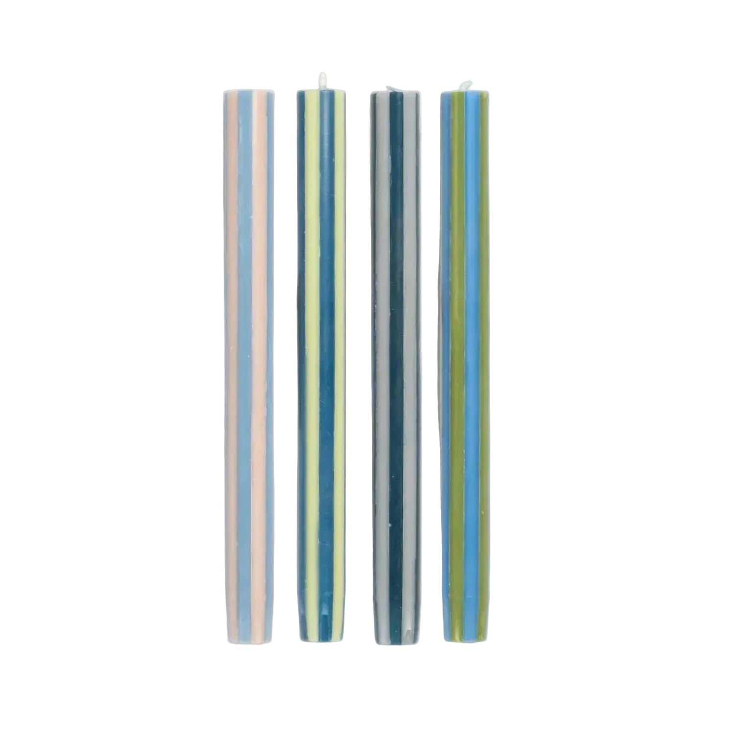 Stripe Dinner Candle Mixed Set - Colours Contrast 3