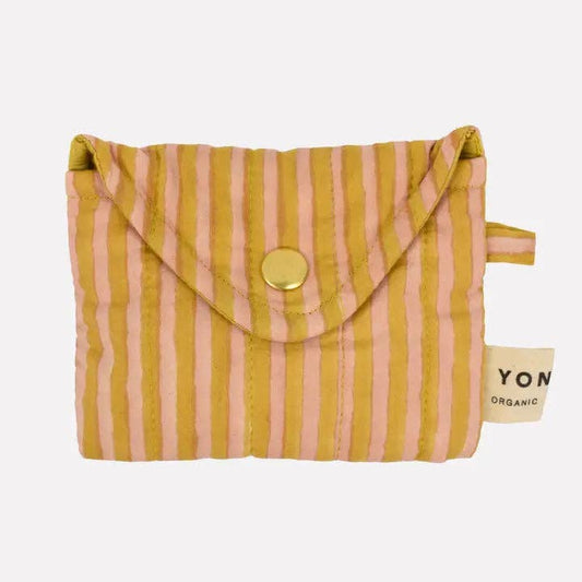 Quilted Popper Purse in Biscuit Candy Stripe