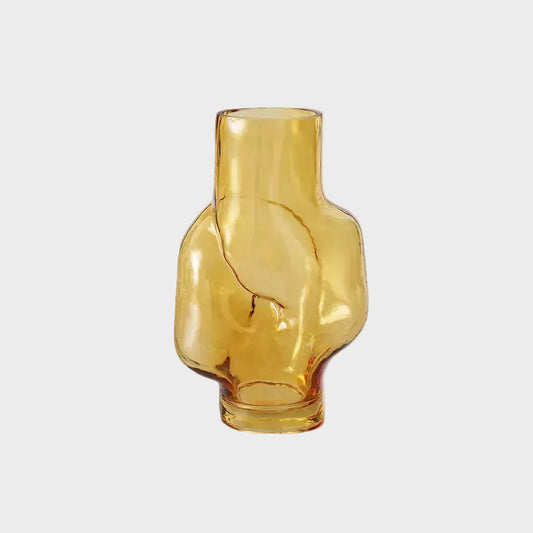Gleam Glass High Vase - Amber