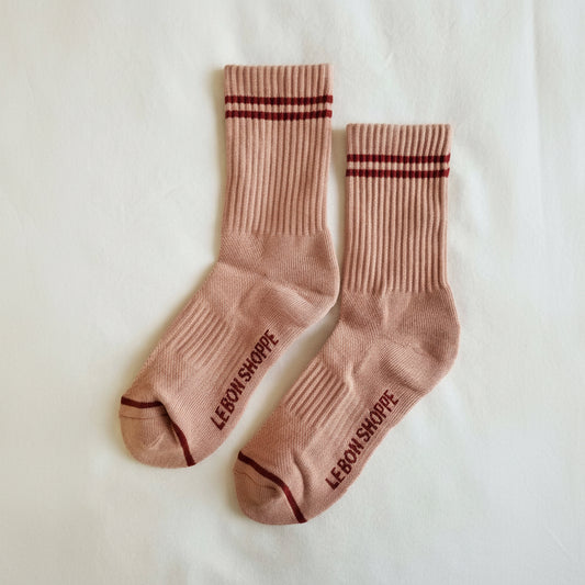 Boyfriend Socks -Vintage Pink