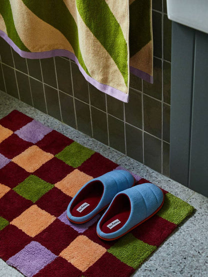 Winter Checkers Bath Mat