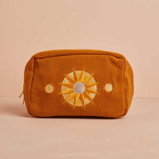 Corduroy Makeup Bag in Burnt Orange