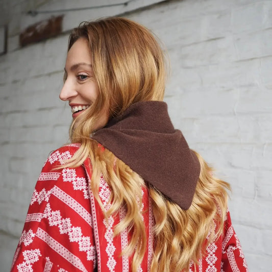 Roake Studio Triangle Scarf - Chocolate Brown