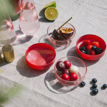 Snack Bowl Claude in Pink, Set of 4: Glass