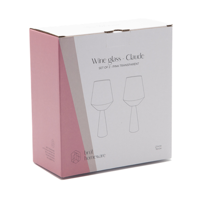 Wine Glass Claude in Pink: Set of 2 Glasses