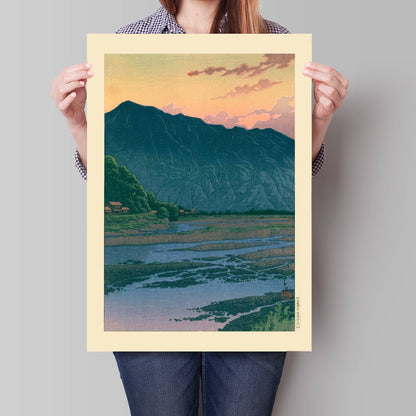 Mountain in the evening by Kawase Hasui Print 30x40 cm