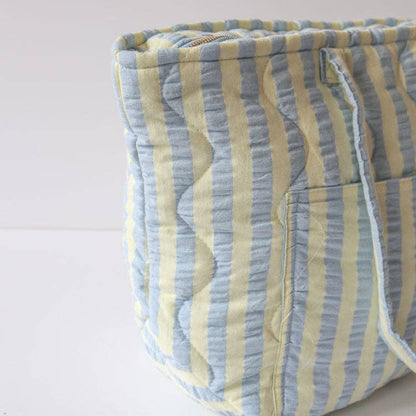 Butter Blue Seersucker Quilted Bag